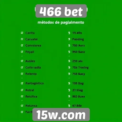 Métodos de pagamento disponíveis no 466 bet